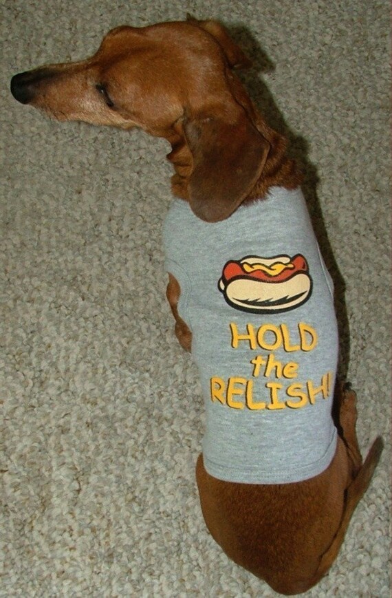Dachshund Hold the Relish Tank Style Dog Shirt by whatsupdox