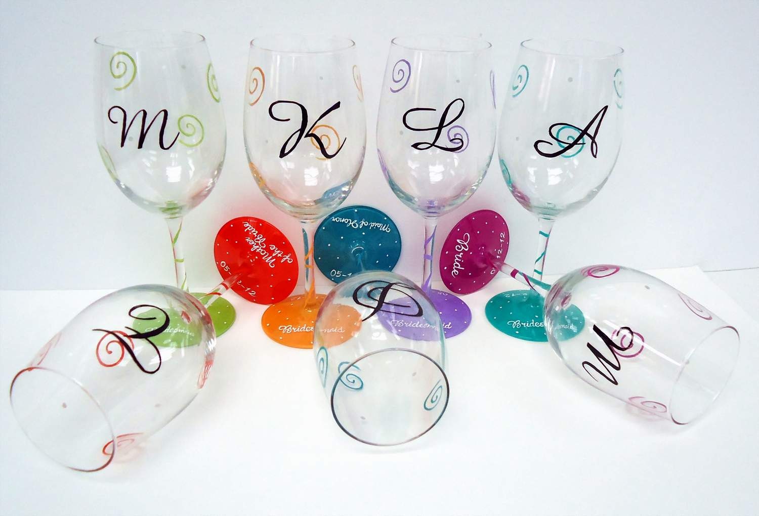 Hand Painted Wine Glasses custom wine glass Wedding glass