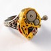 Gold 17 Ruby Jeweled Watch Component with Gears Antique Silver Adjustable Steampunk Ring