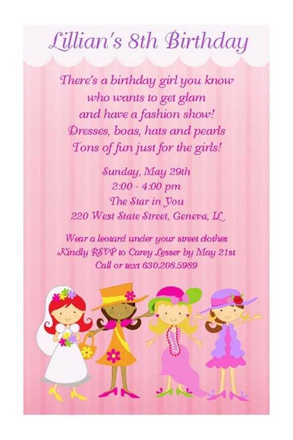 Fashion Show Birthday Party Invitations 9