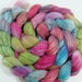 SALE Hand Dyed Merino Superwash, Bamboo, and Nylon Top for Spinning Super Bright Spumoni Color