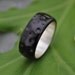 READY TO SHIP size 7.5 Crater Wood Ring - ecofriendly black coyol seed ring with sterling silver band