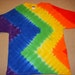 XL tie dye tshirt rainbw zig zag design extra large