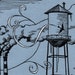 Tower Swirls at Midnight relief print