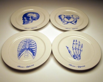 BONE APPETIT 9 inch dinner plates in BLUE