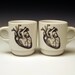 set of 2 anatomical heart ESPRESSO cups