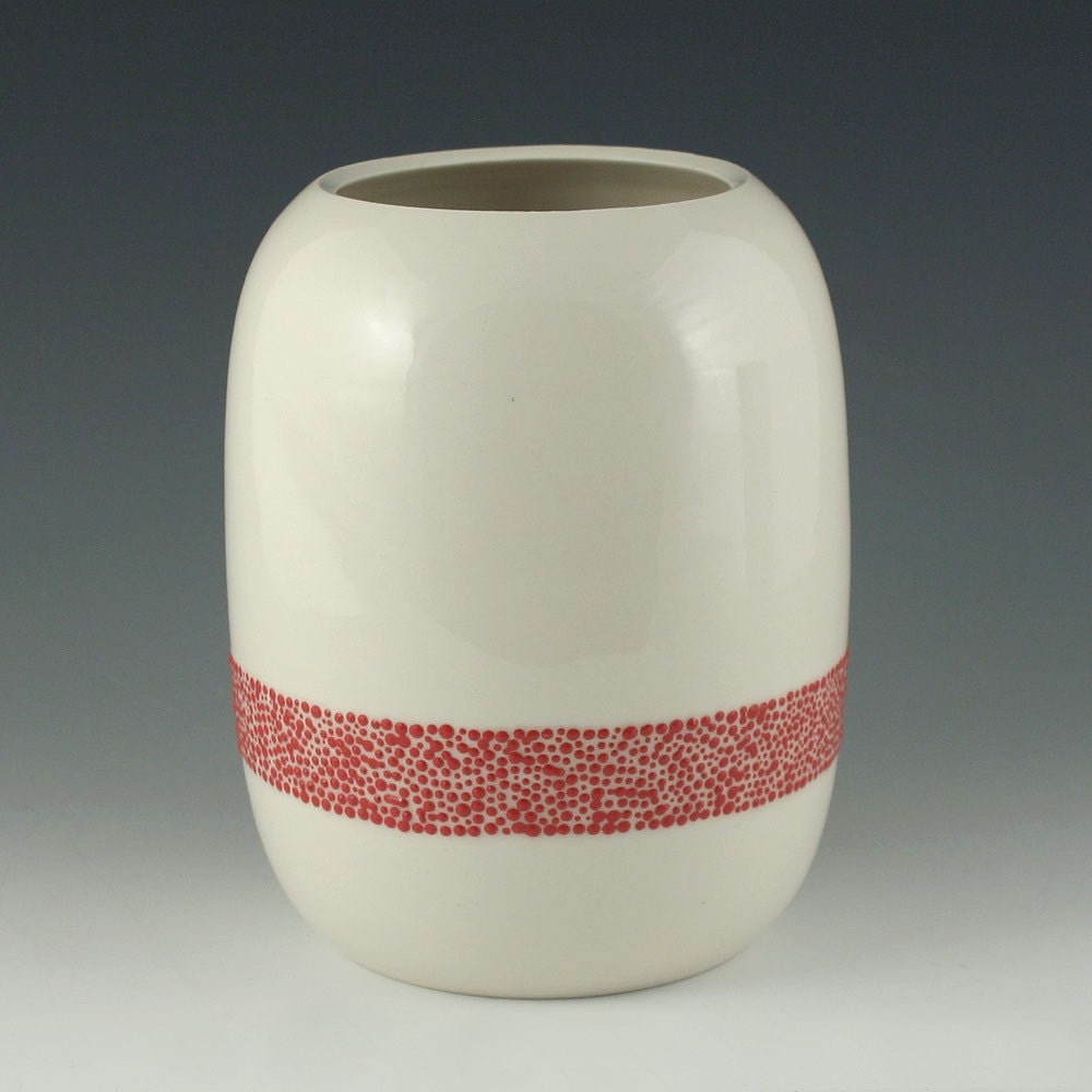 Vase with Red Pebble Accent