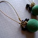 Vintage Felt Earrings Fern Green Dangles -Limited Edition (featured on Etsy's front page)