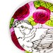 Tapas plate - pink bird