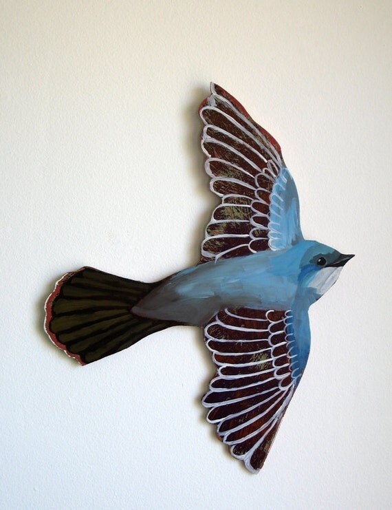 Blue Bird Acrylic Painting handcut handpainted acrylic on