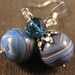 blueberry quartz stone, handmade polymer clay beads and silver earrings
