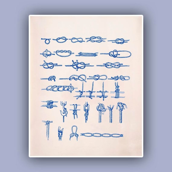 Marine Knots Print Sailor knots nautical knots wall