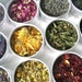 Green herbal tea kit in a brushed aluminum box - set of 15 - a beautiful gift for Mom.
