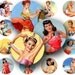 Pin Ups in 1 inch Circles for bottlecap art and more -- piddix digital collage sheet no. 226