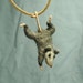 Tiny Possum Necklace - needle felted - SHIPPING INCLUDED