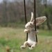 Tiny Rabbit Necklace - needle felted