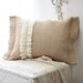 Burlap Romance. Handmade Accent Pillow.
