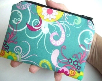 Little Zipper Pouch ECO Friendly Padded Coin Purse Sea Breeze LIMITED