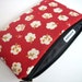 ECO FRIENDLY-OOAK-Orange Trees on Red Japanese Import Large Zipper Pouch Gadget Case(Padded)