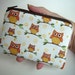 Owls Zipper Pouch Little Gadget Case Coin purse ECO Friendly Padded - Orange Owls on branches