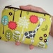 Coin Purse Giraffe Garden in Citron Yellow Little Zipper pouch Ipod Case ECO Friendly Padded