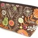 Retro Cosmetic Padded Bag Large Flat bottom zipper pouch Camera Case ECO Friendly Padded - Retro Thyme in Brown