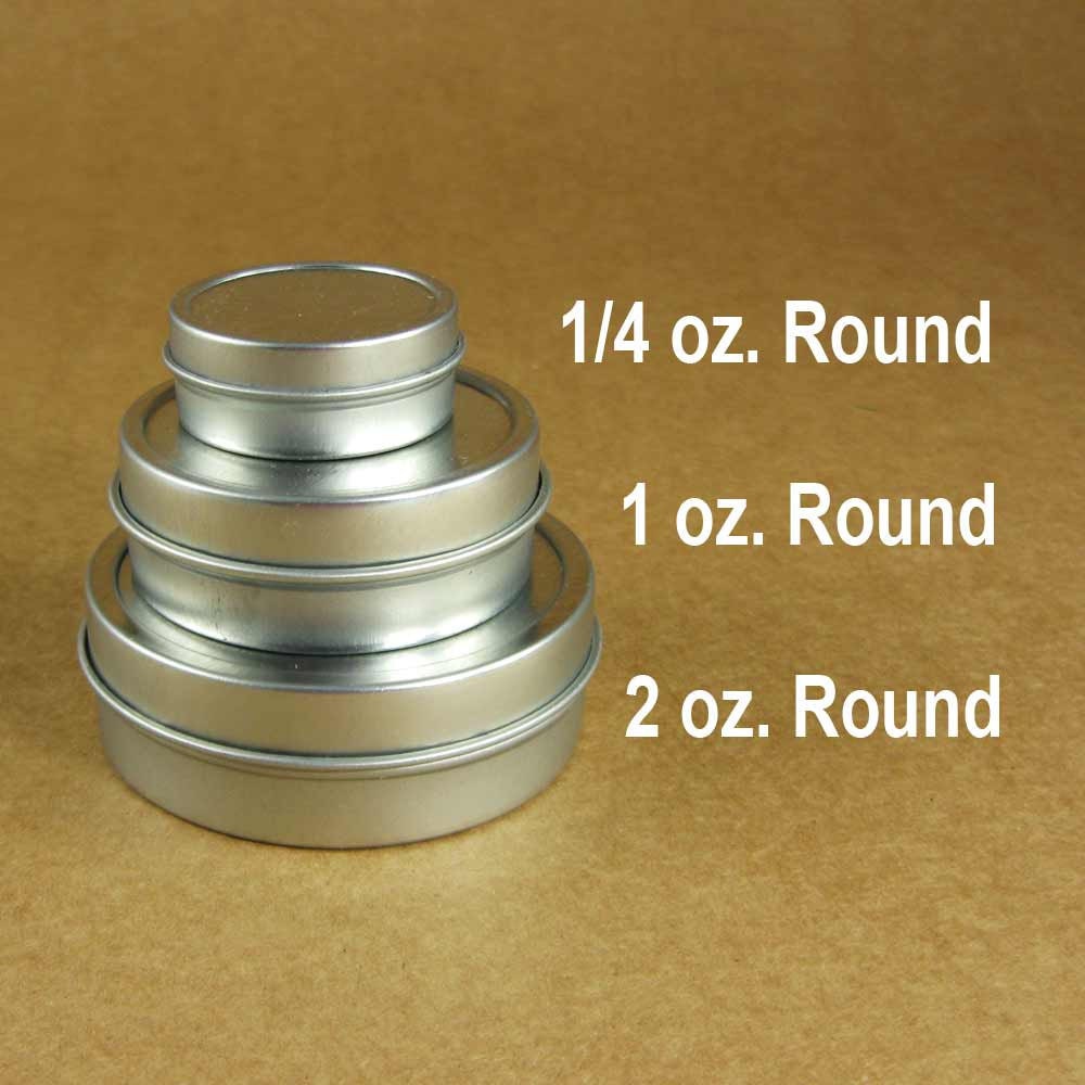 2 Oz. Silver Round Metal Tins Set of 12 Containers / Ready