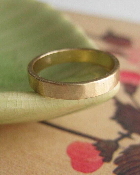 Items similar to 14k Gold, Lightly Hammered Flat Band on Etsy
