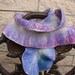 Purple blue felted scarf silk and wool