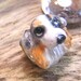Australian Shepherd Pandora Polymer Clay Dog Bead - Blue Merle with one brown one blue eye