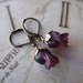 Sugar Plum Tulips, Glass Flower Earrings, Vintage Inspired Wedding, Bridesmaid Jewelry