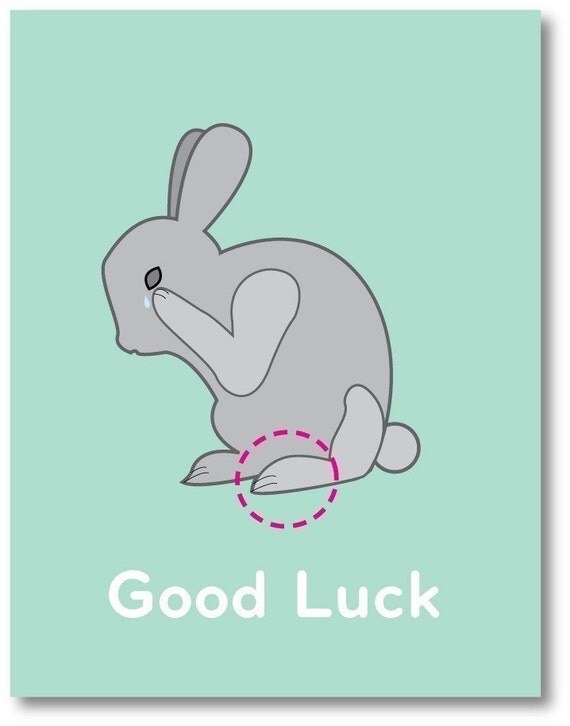 Items similar to Good Luck Rabbit card on Etsy