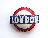 Leather London Underground Brooch