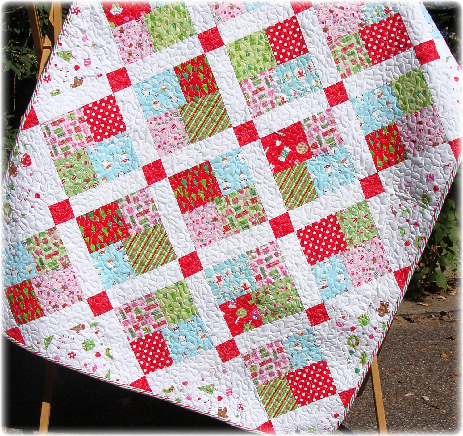 baby quilt candy christmas usa free shipping