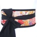 Looby Lou Obi belt - Japanese clouds and flowers on red