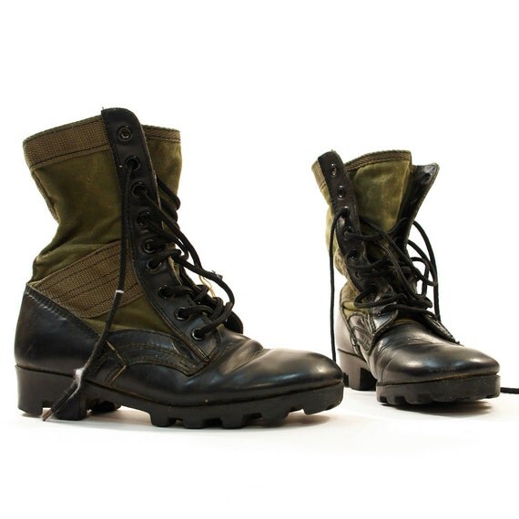 army green combat boots