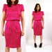 SALE vintage 80's Silk Secretary Dress sz 8