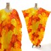 70s Epic Caftan with Radiating Knife Pleats from Collar to Hem