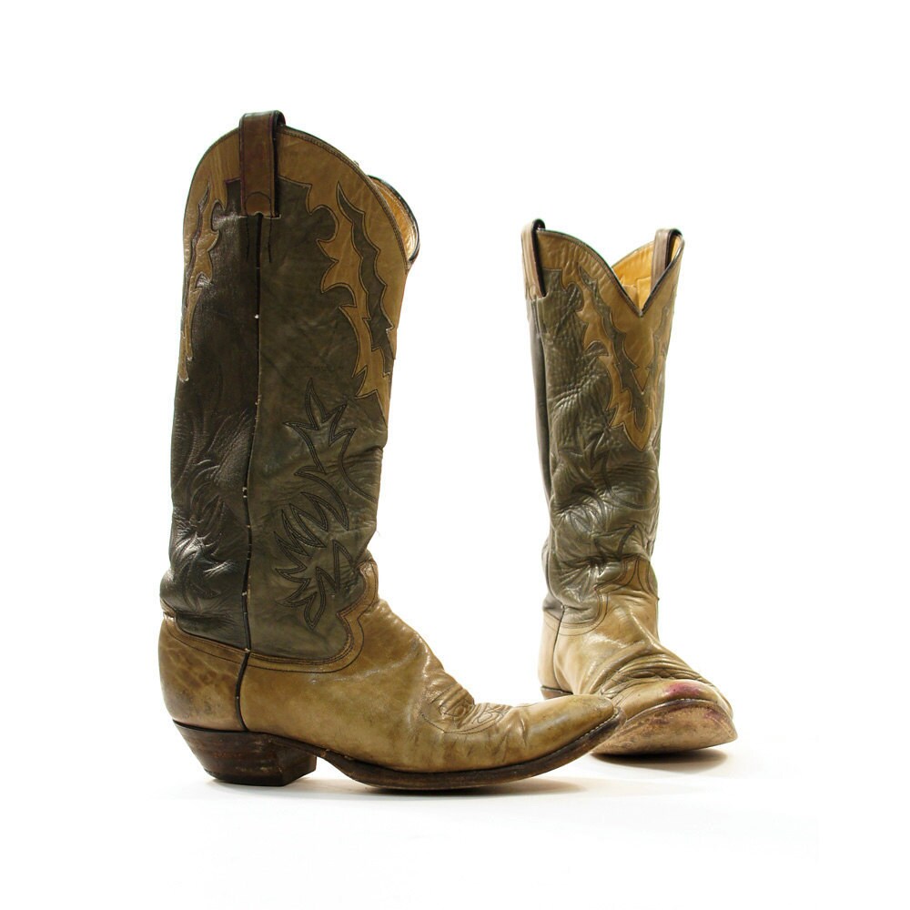 sz 11 Justin Two Tone Cowboy Boots