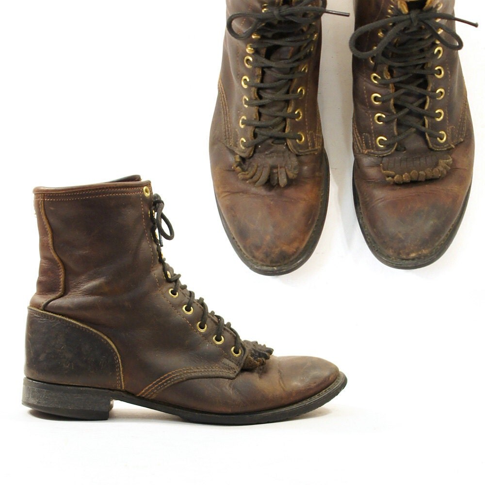 laced roper boots