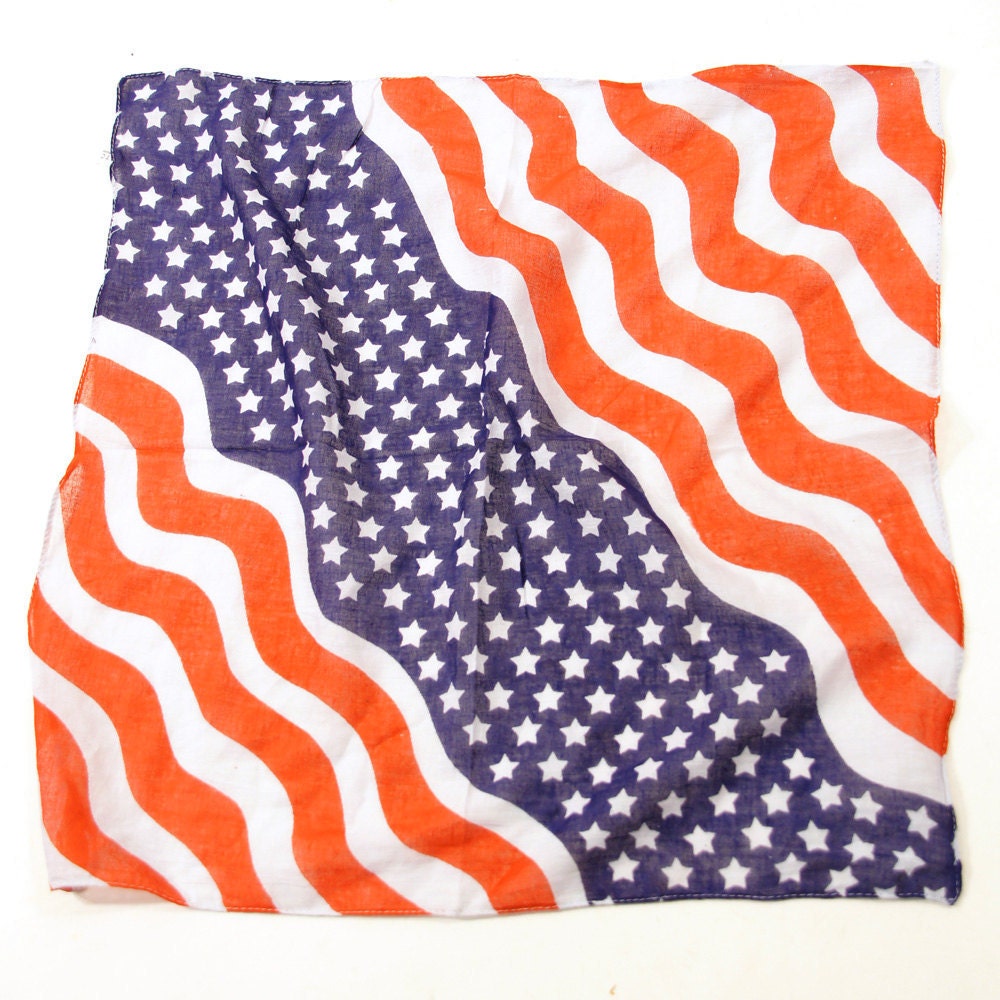 American Flag Bandana / Scarf / Head Scarf in Sheer Cotton