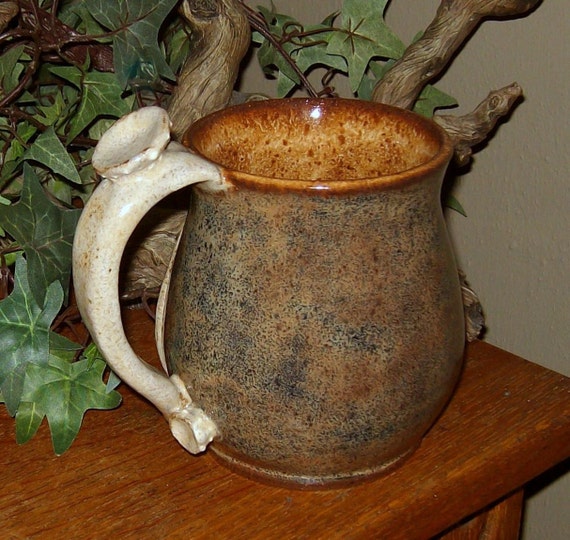 Large Coffee Mug Deer Antler Handle 16 Oz Hunters Cup