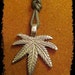 Pot Leaf pewter necklace,choker,marijuana,cannabus,hippie,surfers...Free Shippimg...P4