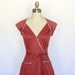 silver trimmed BURNT ORANGE vintage wrap dress