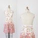Colorful Cascading Floral Print 1970s Halter Dress