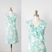 RESERVED Spearmint Green White Floral Ruffle Dress