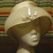 1960s Wedding Church Hat White Straw Tulle Ribbon Size 22.5 Hat Size