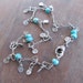 SALE ANKLET Sterling Ankle Bracelet wire wrapped Turquoise Charm Sexy Funky