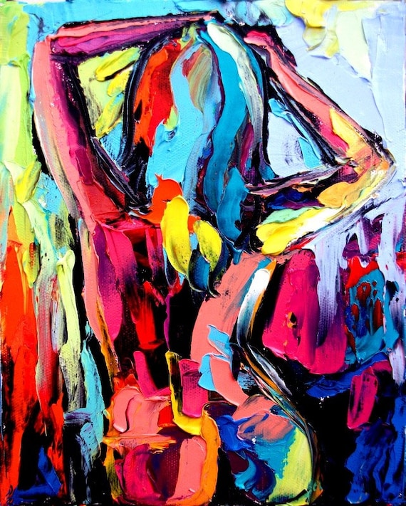 Femme 28 16x20 abstract nude signed Lustre print
