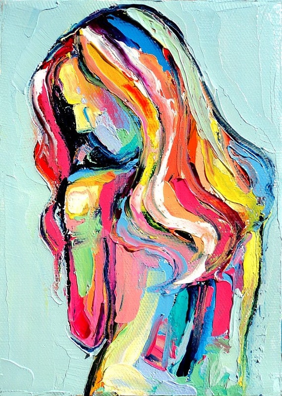 Femme Large X Abstract Nude Signed Print Reproduction